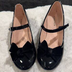 Nordstrom Kids Black Patent Mary Janes with Velvet Bow